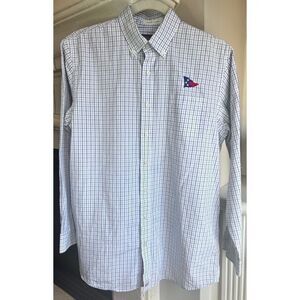 Vineyard Vines Youth Boys Murray Shirt Blue White Plaid Patriotic Flag Sz XL-20